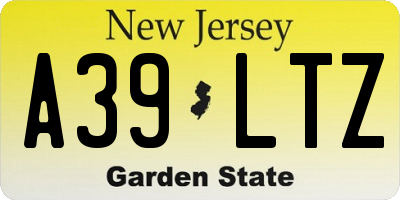 NJ license plate A39LTZ