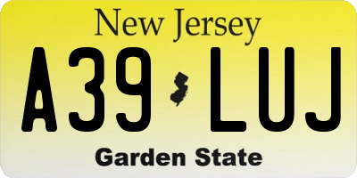 NJ license plate A39LUJ