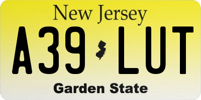 NJ license plate A39LUT
