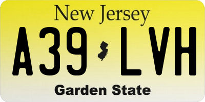NJ license plate A39LVH
