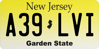NJ license plate A39LVI