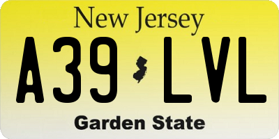 NJ license plate A39LVL