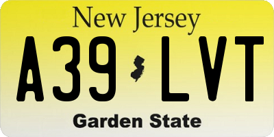 NJ license plate A39LVT