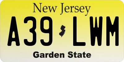 NJ license plate A39LWM