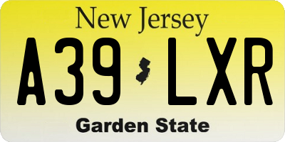 NJ license plate A39LXR