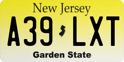 NJ license plate A39LXT