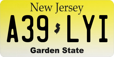 NJ license plate A39LYI