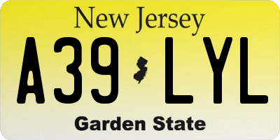 NJ license plate A39LYL