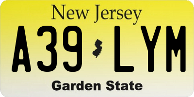 NJ license plate A39LYM