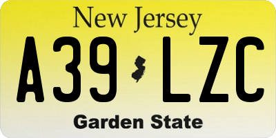 NJ license plate A39LZC