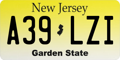 NJ license plate A39LZI
