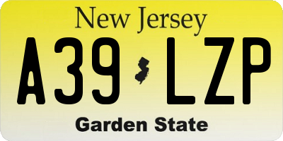 NJ license plate A39LZP