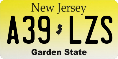 NJ license plate A39LZS
