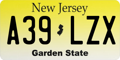 NJ license plate A39LZX