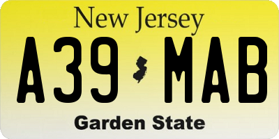 NJ license plate A39MAB