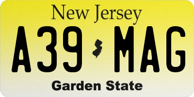 NJ license plate A39MAG