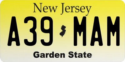 NJ license plate A39MAM