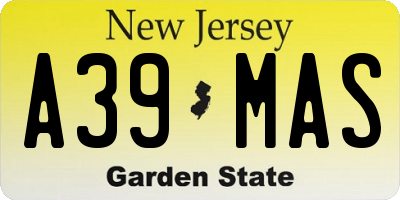 NJ license plate A39MAS