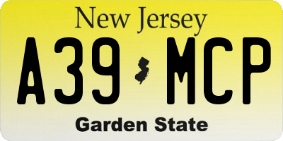 NJ license plate A39MCP