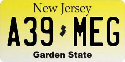 NJ license plate A39MEG