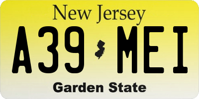 NJ license plate A39MEI