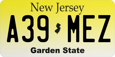 NJ license plate A39MEZ
