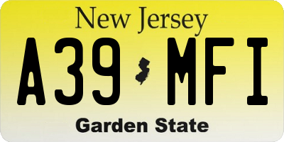 NJ license plate A39MFI