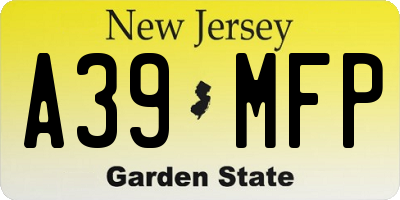 NJ license plate A39MFP