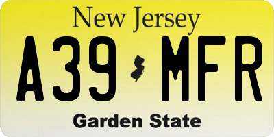 NJ license plate A39MFR