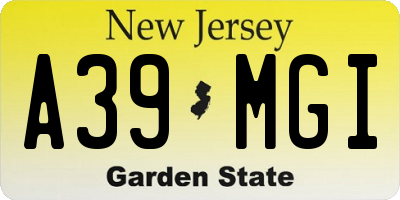 NJ license plate A39MGI
