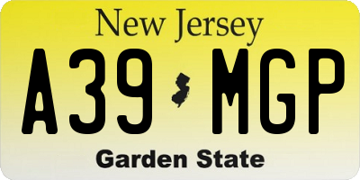 NJ license plate A39MGP