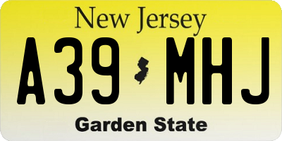 NJ license plate A39MHJ