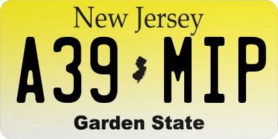 NJ license plate A39MIP