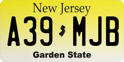 NJ license plate A39MJB