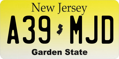 NJ license plate A39MJD