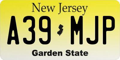 NJ license plate A39MJP