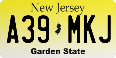 NJ license plate A39MKJ