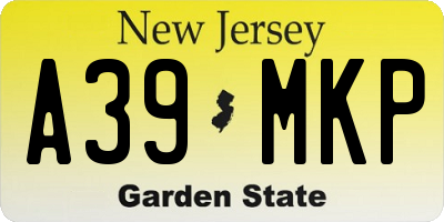 NJ license plate A39MKP