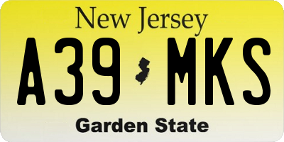 NJ license plate A39MKS