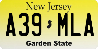 NJ license plate A39MLA