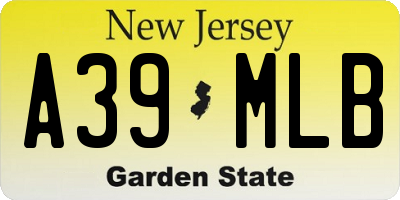 NJ license plate A39MLB
