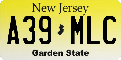 NJ license plate A39MLC
