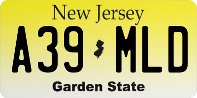 NJ license plate A39MLD