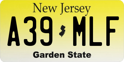 NJ license plate A39MLF
