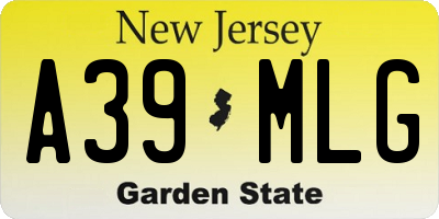 NJ license plate A39MLG