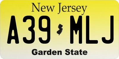 NJ license plate A39MLJ