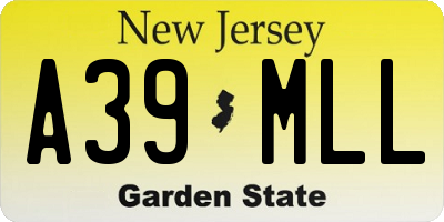 NJ license plate A39MLL