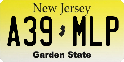 NJ license plate A39MLP