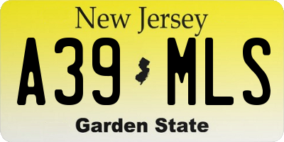 NJ license plate A39MLS
