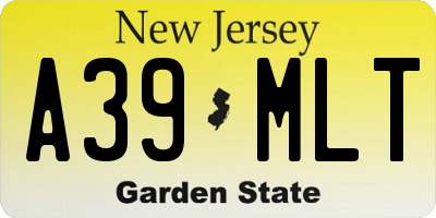 NJ license plate A39MLT